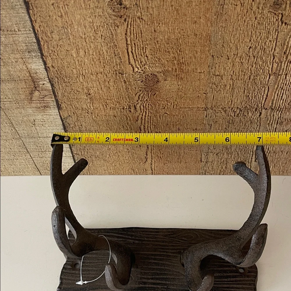 Rustic Cast Iron Deer Antler Wall Hooks